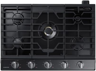 SAMSUNG 30" Built In Smart Gas Cooktop with 22k BTU Dual Power Burner, 5 Burners, Black Stainless Steel, NA30N7755TG/AA