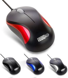 Wired Mouse,Mini Optical Computer Mouse with Ergonomic Design for Laptop, Chromebook, PC, Desktop, Mac, Notebook-Red by SOONGO