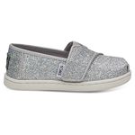 TOMS Girl's Tiny Alpargata Loafer Flat, Silver, 7 UK Child