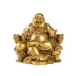Chinese Fengshui Handmade Sitting Laughing Maitreya Buddha Statue Collectible Figurine Home Decor Gift BS012