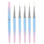 JASSINS Nail Art Liner Brushes Set,5PCS Metal Thin Nail Art Design Brush,7/9/11/15/20mm for Gel Polish Nail Paintings Different Lines Exquisite patterns Nail Tools (COLOR) (Color)