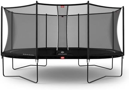 BERG Grand Favorit Regular Trampolin oval 520 cm Schwarz | inkl. Sicherheitsnetz Comfort | Airflow für 50% mehr Sprungkraft | UV-beständiger Schutzrand | Robuster Stahlrahmen