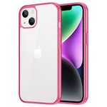 iCatchy for iPhone 14 Case 6.1-Inch, Shockproof Bumper Phone Cover, Anti-Yellowing Clear Back Compatible with iPhone 14 (Pink)
