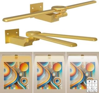 cotaros Picture Light for Wall, 18in Rechargeable Wall Art Light with Timer and Dimmable, Battery Operated Painting Frame Light for Living Room, Bedroom, Dartboard (Gold)