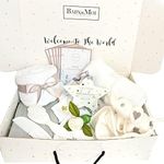 Newborn Baby Gift Let The Adventure Begin 11 Piece New Baby Gift Hamper New Baby Essentials Clothes, Socks, Toy, Plaque, Baby Moment Cards Baby Shower Present Mum to Be Gift Elephant (Unisex)