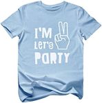 Tstars - I'm Two Let's Party Cute 2nd Birthday Gift Toddler Kids T-Shirt 2T California Blue