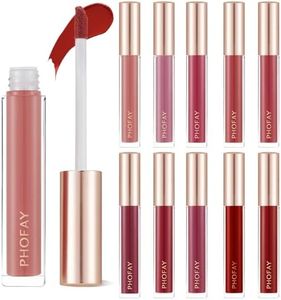 PHOFAY Lip Gloss - Multiple Shimmer Shades with Subtle Candy Scent, Lightweight Oils & Vegan Formula, Ideal Gift