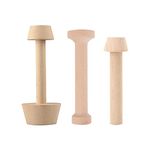 SDUSEIO 3 Pieces Wooden Egg Tart Molds Pastry Tamper Tool Wooden Tart Tamper Set Tart Shell Molds Pastry Dough Tamper Kit Presser for Tart Pan Mini Cheesecake Pans Muffin Bakeware Cake Tools
