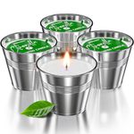 Citronella Candles Outdoor, 4 Pack Total 8oz/240g with Natural Citronella Essential Oil, Soy Wax Citronella Candle Set for Garden Yard Party Hiking Camping Patio BBQ Home Balcony