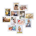 Adeco White Wood 12 Openings Wall Collage Picture Frame, 4 x 6-Inch by Adeco