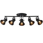 KEESFU 5-Light Track Lighting Kit,Black Semi Flush Mount Ceiling Light with 5 Rotatable Light Heads,Modern Accent Lighting for Livingroom,Bedroom,Hallway,Art Wall,Bathroom,Kitchen.(5-Light)