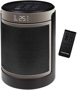 Russell Hobbs Space Heater in Black & Gold 1500W Silent Portable Oscillating Ceramic Round Electric Heater, Low Energy Digital Display, 4 Modes, 24hr Auto Timer, Overheat Protection, RHCH2002G