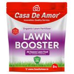 Casa De Amor Organic Lawn Booster | Organic Fertilizer for Lush Green Grass | Eliminates Brown Patches & Strengthens Roots | Easy Dry Application | 5 kg (1 Pack)