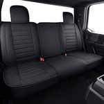 YIERTAI Back Seat Covers Compatible with Ford F150 for 2009-2023 2024 2025 F150 2017-2025 F250 F350 F450 Crew Cab Waterproof Leather Rear Seats Protectors(1 Rear Seat Cover/Black)