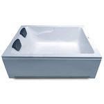 MADONNA Falcon Acrylic 5 Feet Rectangular Freestanding Bathtub for Adults (White)