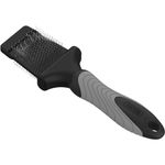 WAHL Professional Animal Double-Sided Flex Slicker Brush for Dogs & Cats (#858478) - Durable Pin Brush for Long-Haired Breeds like Bichon Frises & Collies - Ergonomic Black & Gray Grooming Tool