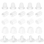 1000 Pcs 5 Style Silicone Earring Backs, Clear Earring Clutch Earring Safety Backs, Soft Earring Protectors Earring Backings for Stud Earrings Posts Hooks Replacement