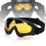 MIKANIX Motorcycle Riding Eyewear Helmet Goggles Anti Scratch | UV Protective Windproof Dirt Shield for Cycling, Bike Riding Off Road Racing and Outdoor Activities (Yellow)