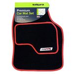 Sakura SS5306 Universal Car Mat Set,Red