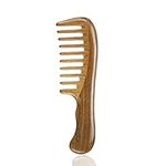 LWBTOSEE Wooden Hair Comb Wide Tooth Combs for Detangling, No Static, No Tangle, No Snag, Aroma Sandalwood Comb for Curly Wet Hair Women and Men (A)