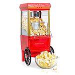 Nostalgia Popcorn Maker, 12 Cups Hot Air Popcorn Machine with Measuring Cap, Oil Free, Vintage Movie Theater Style, Red