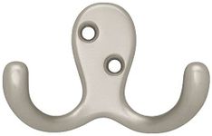 Liberty Hardware B46114Q-SN-C5 Double Prong Robe Hook, Matte Nickel