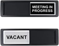 2 Pcs Privacy Sign, Vacant/Meeting in Progress Sign, 7 x 2 Inch Door Sign for Office Conference, Tells Whether Room Vacant or In a Meeting, Slider Door Indicator Sign