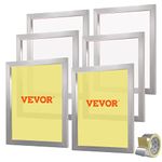 VEVOR Screen Printing Kit, 6 Pieces Aluminum Silk Screen Printing Frames, 20x24inch Silk Screen Printing Frame with 305 Count Mesh, High Tension Nylon Mesh and Sealing Tape for T-Shirts DIY Printing