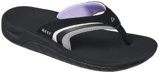 Reef Women's Girls Slap 3 Flip-Flop, Grey/Purple, 9 US