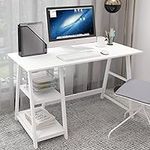 Natwind 47" White Desk with 2-Tier 