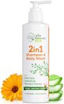 Wild Naturals Baby Eczema Shampoo & Body Wash, Gentle Eczema Body Wash for Kids with Aloe, Calendula & Manuka Honey, Tear-Free, Hypoallergenic, Natural Formula for Dry, Sensitive Skin, 8 fl oz