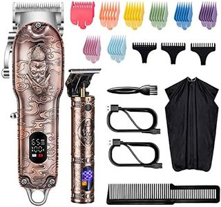 Roziapro Hair Clippers for Men T-Blade Trimmer Professional Barber Clippers - Cordless Hair Cutting Beard Trimmer Mens Electric Hair Trimmer Rechargeable Gold Knight Grooming Kit (Rose Gold)