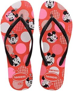 Havaianas Women's Slim Disney Flip-Flop, Red Crush Black, 3/4 UK