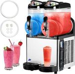 Garvee Slushy Machine 12L X 2, 6.4 US Gallons, 500W Frozen Drink Machine, Food-Grade PC Tanks & Stainless Steel，for Hotels Dessert Stores Restaurants, 24L, Black