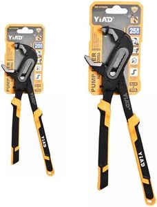 Tongue and Groove Pliers 8"&12"Adjustable Pliers Set Groove Joint Pliers With 7-Position Push-Lock,V-Jaw Water Pump Pliers With Cushion Grip Handle Tools For Plumber Home Repair Maintenance 2 Piece