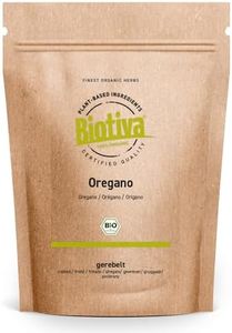 Biotiva Orégano orgánico rallado 250 g - Origanum vulgare - especia de cultivo orgánico - llenada y verificada en Alemania (DE-ÖKO-005)