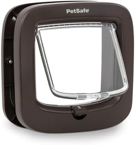PetSafe Manual-Locking Cat Flap - 4-Way Lock, Energy Efficient, Easy Installation - Brown