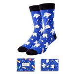 Men's Novelty Crazy Dental Funny Happy Teeth Tool Patterned Socks, Dentist Gift