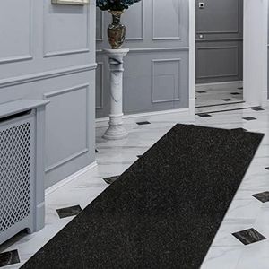 FREADEM Runner Rugs 2' x 6' Indoor Outdoor Carpet Runner, Area Rugs with Anti-Slip Rubber Backing for Aisle Hallway Balcony Garage Entryway Stair, Black
