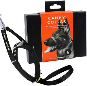 Canny Collar Hundehalfter – Anti-Zug Kopfgeschirr für Hunde | Stoppt Ziehen an der Leine sanft & effektiv | Trainingshilfe für entspannte Spaziergänge – Größe 5, Schwarz