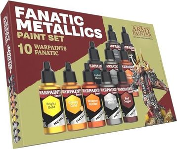 The Army Painter Warpaints Fanatic Metallics Acrylic Paint Set, Multicolor, 18 ml (Pack of 10)