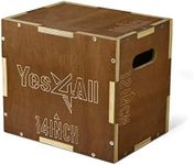 Yes4All 3 in 1 Wooden Plyo Box, Plyometric Box for Home Gym and Outdoor Workouts - Espresso - 16 x 14 x 12