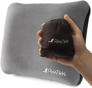 RikkiTikki Inflatable Travel Pillow - Camping Outdoor Backpacking Pillow - Portable Blow Up Ultralight Air Pillow - Inflating Comfortable Compact Lightweight Compressible Pillow for Women Men