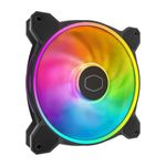 Cooler Master MasterFan MF140 Halo2 ARGB - Case & Cooling Fan, Dual Ring Addressable RGB Lighting, Rifle Bearing, Enlarged Air Balance Blades with Jam Sensor Protection & Upgraded Driver IC - 140mm