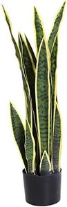 Outsunny Sanseveria Artificiale in Vaso, Pianta da Esterno e Interno con 21 Foglie (Ф15cm x77cm)