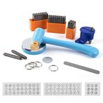 WWahuayuan Jewelry Stamping Kit, Letter Number Punch Set, Metal Stamping Tools with Hammer for DIY Jewelry Making (A-Z, a-z, 0-9) Father's Day Gifts