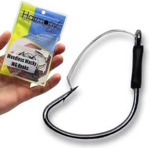 Harmony Fishing - Razor Series Wacky Weedless WG Hooks (Size 1, 25 Pack) - The Ultimate Bass Fishing Hooks for The Wacky Rig & Neko Rig