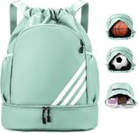 Drawstring Backpack for Men/Women, Sports Gym Bag with Shoes Compartment, Water-Resistant Swim Bags Sports Backpack for and Wet Proof Pocket Gym Sport Excursions