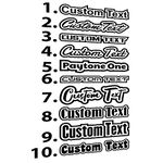 2x Outlined Custom Personalised Text Vinyl Decal Stickers