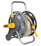 HOZELOCK - Compact Hose Reel 25m (ø 12.5 mm) : Integrated Handle, Supplied with 25m of Multi-purpose Hose, Fittings and Nozzle, Max. Capacity 30m [2471R0000]